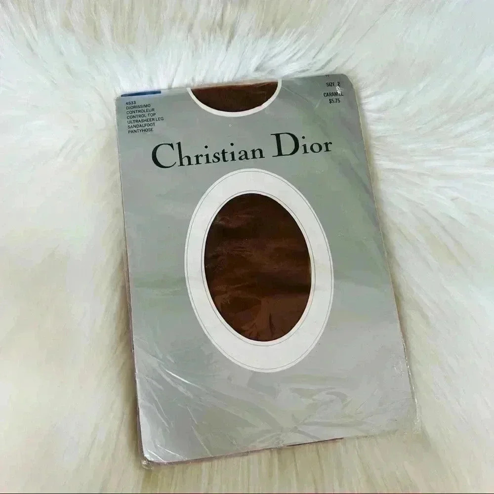 Vintage Christian Dior Pantyhose Caramel Sz 2 - Picture 3 of 6